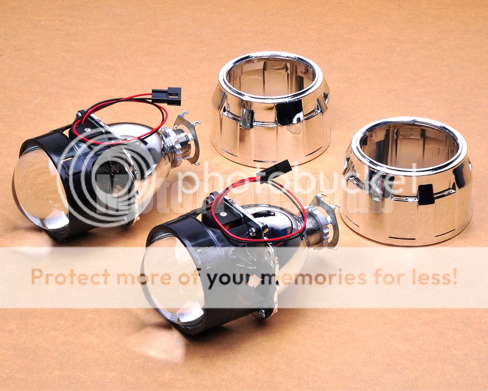 New 2.5" BiXenon HID Projector Kit Lens Car Headlights Retrofit Shroud